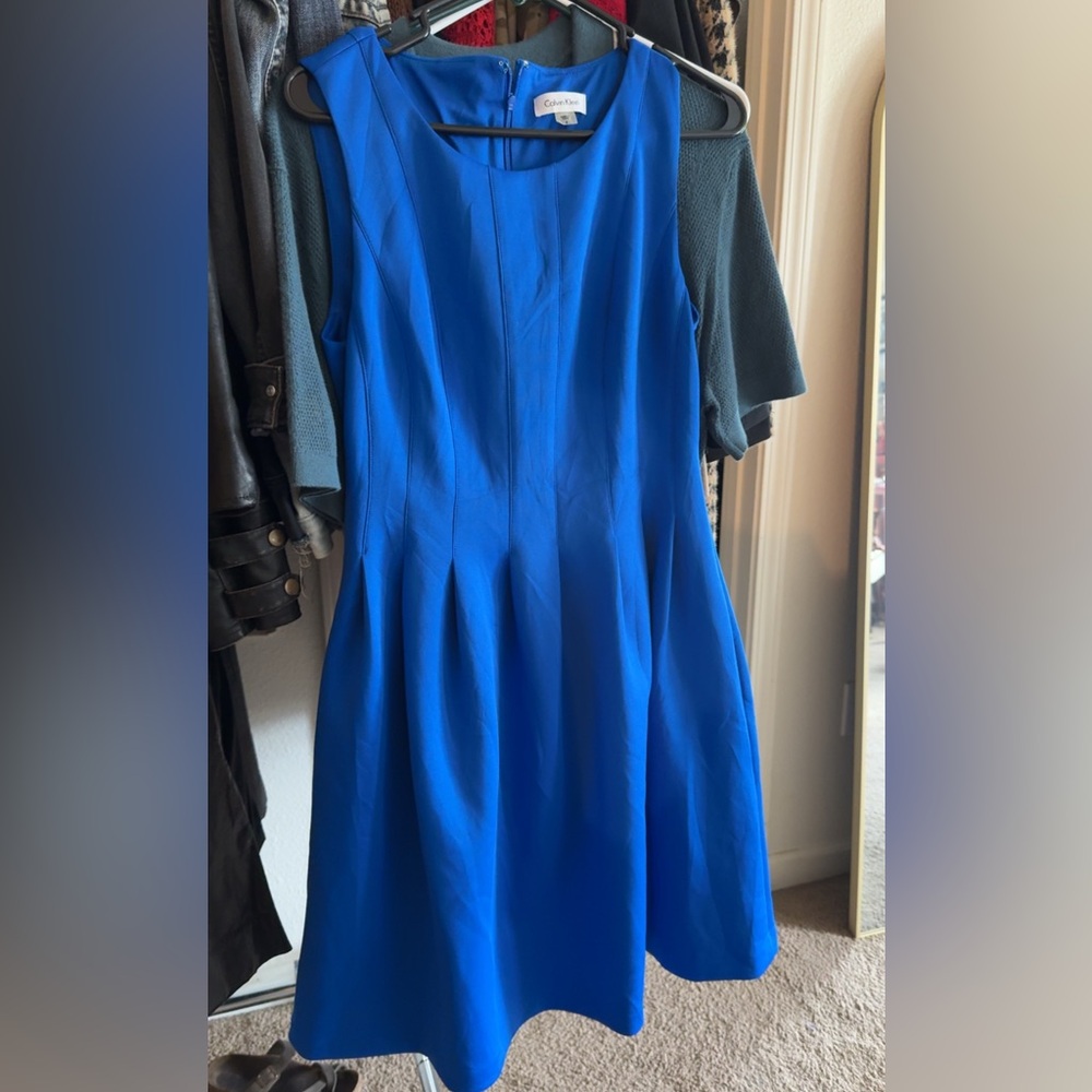 Calvin Klein Blue Sleeveless Dress